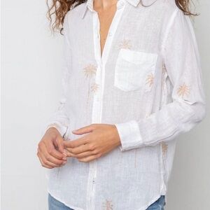 RAILS Rose Gold Charli Palm Tree button up Shirt